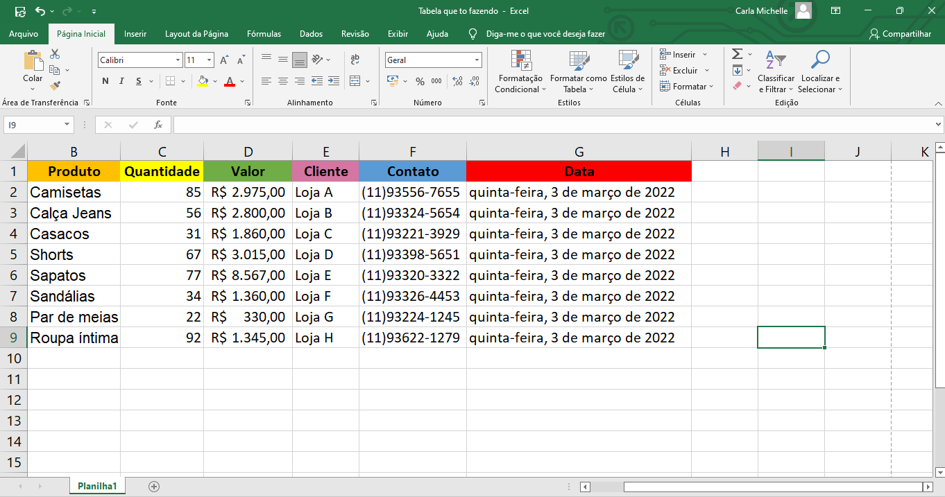 Imprima planilha do Excel, ou salve-a e envie como PDF 69